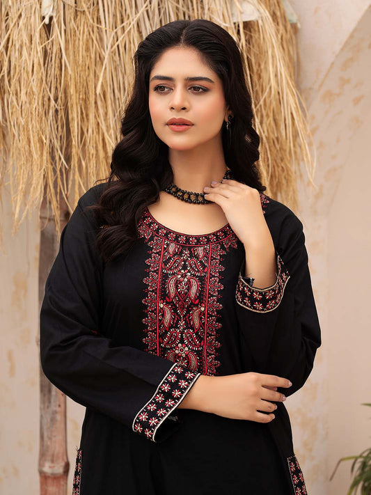 Black Embroidered Lawn Co-Ord